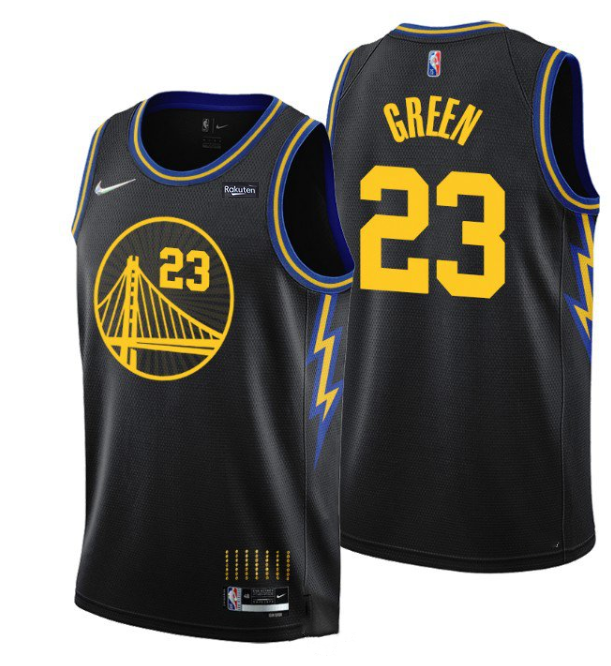 Men's Golden State Warriors #23 Draymond Green 2021/22 City Edition 75th Anniversary Black Stitched Basketball Jersey